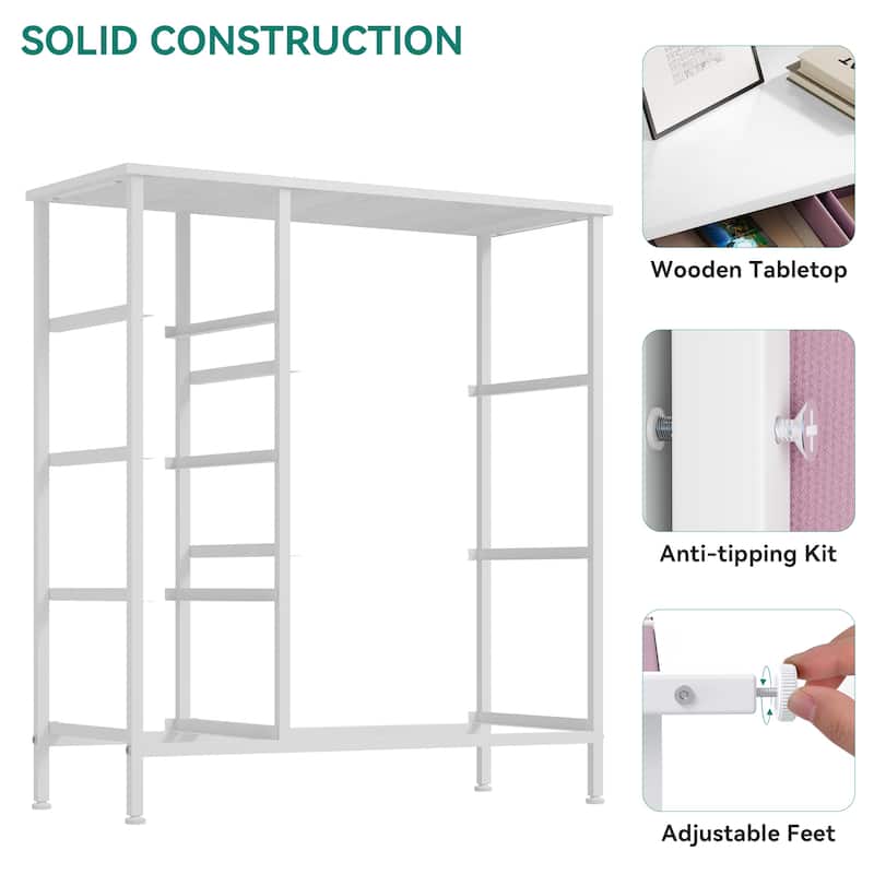 Moasis 7-drawer Bedroom Fabric Dresser Storage Tower with Wood Top