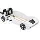 preview thumbnail 7 of 7, Adorable Twin Size Race Car-Shaped Platform Bed with Upholstered Backrest and Storage