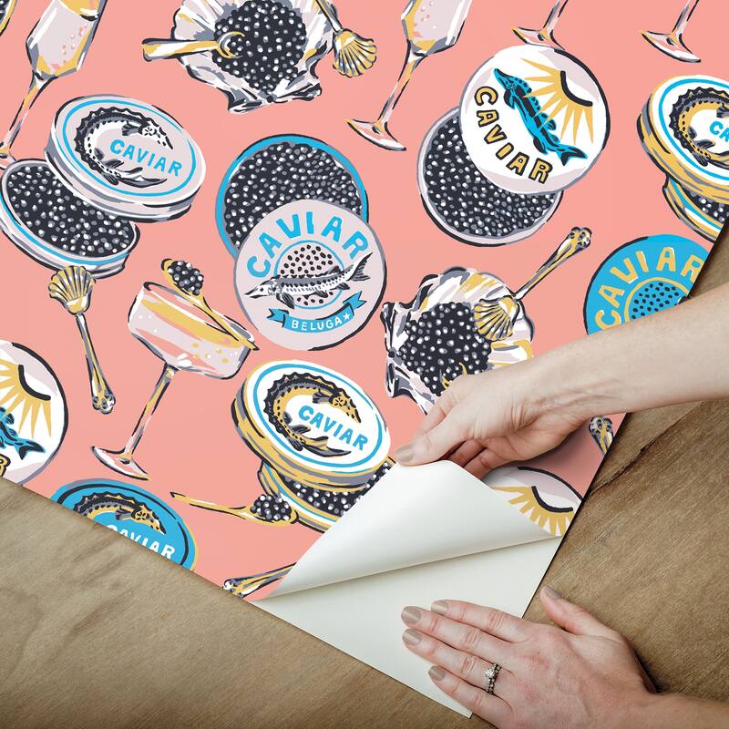 Champagne and Caviar Salmon Peel and Stick Wallpaper