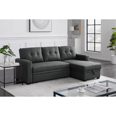 L-Shaped 3-Seater Pull-Out Combination Sofa with Recliner