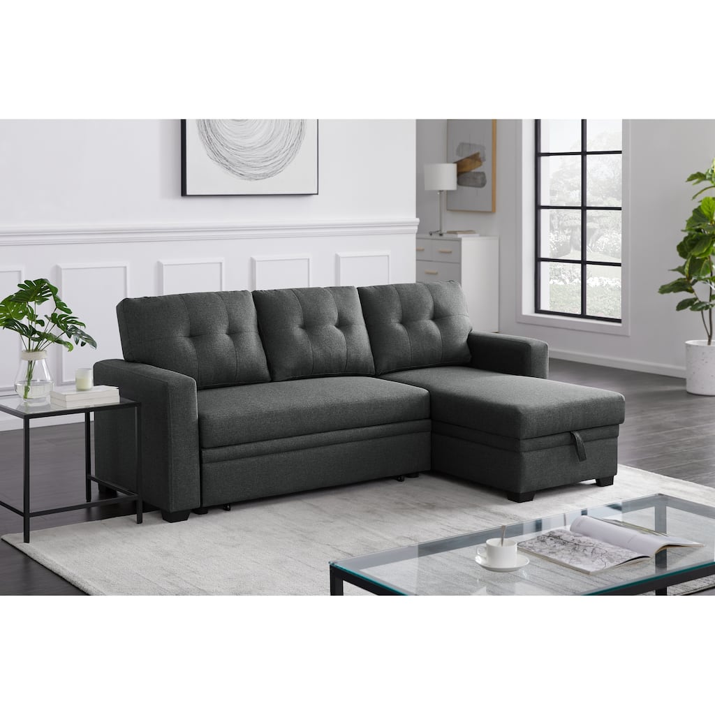 L-Shaped 3-Seater Pull-Out Combination Sofa with Recliner