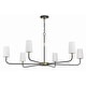 preview thumbnail 2 of 9, Niles 6 Light Black Forged & Modern Gold Chandelier - 54"W x 22.25"H