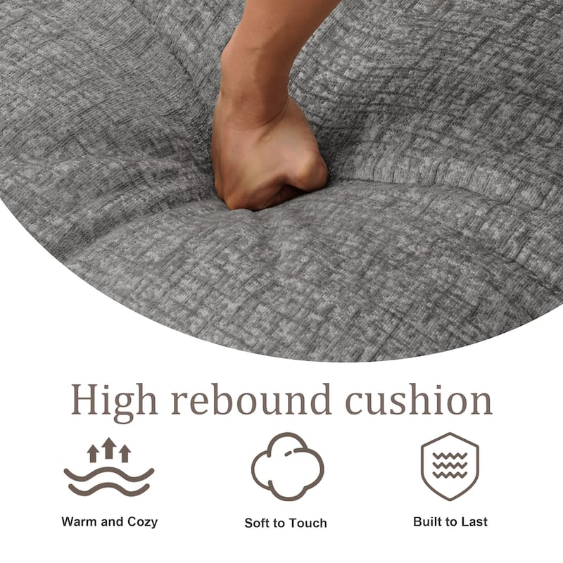 Chenille L-Shaped Modular Sectional Sofa Comfy Cloud Couch For Living Room