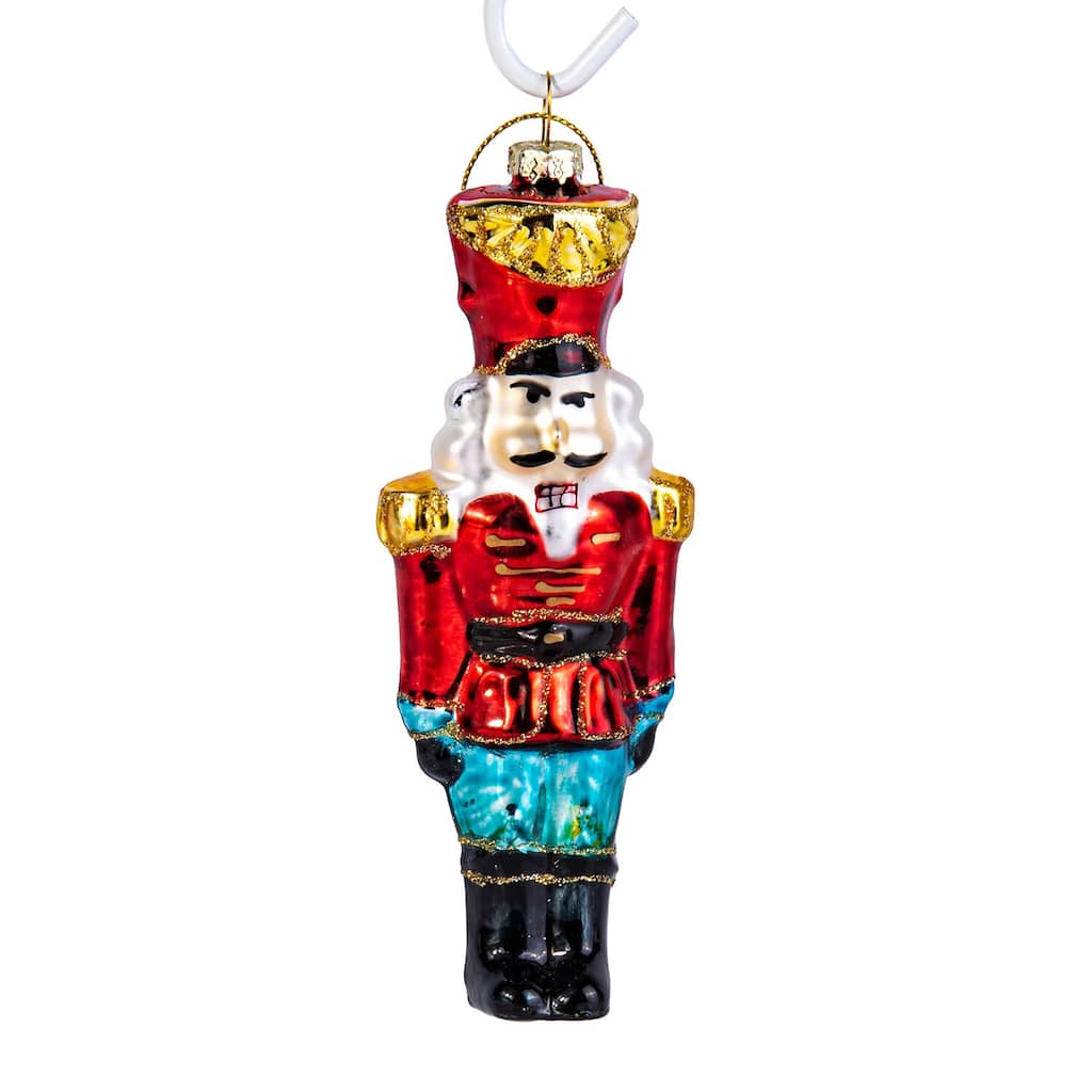 Nutcracker Glass Christmas Tree Ornament - 1.9 х 5.35 х 1.3"