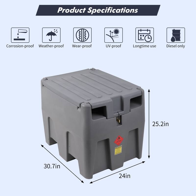 Portable Diesel Fuel Tank with Electric Transfer Pump