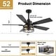 preview thumbnail 25 of 38, Cusp Barn 52/60/72 Inch Farmhouse Caged Ceiling Fan with Lights and Remote, Industiral 6 Speeds Chandelier Ceiling Fan