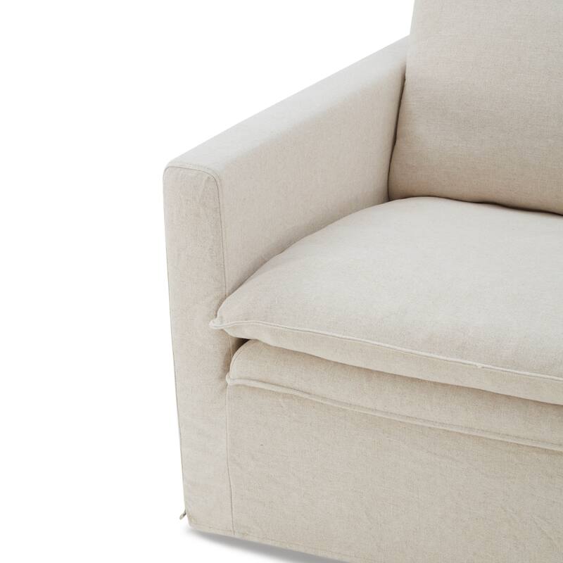 Furniture of America Caspian 6-Seater Taupe FSC & OEKO TEX Sectional Sofa with Feather Blend Cushions