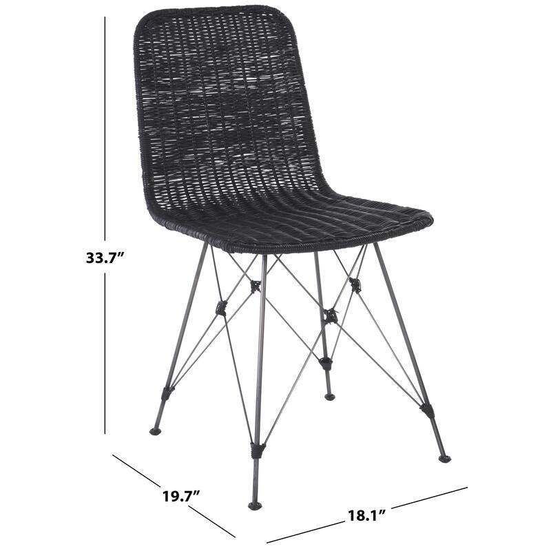SAFAVIEH Minerva Tropical Boho Woven Dining Chair (Set of 2) - 18"W x 20"D x 34"H