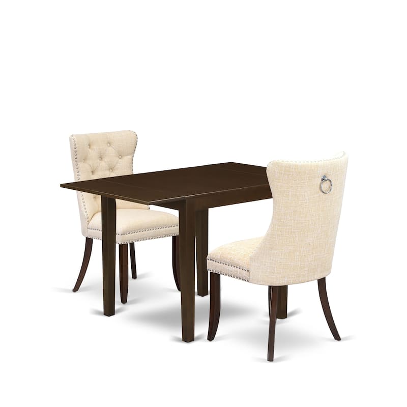 East West Furniture Dinette Set Consists of a Rectangle Dining Table and Padded Chairs, Mahogany (Pieces Options)