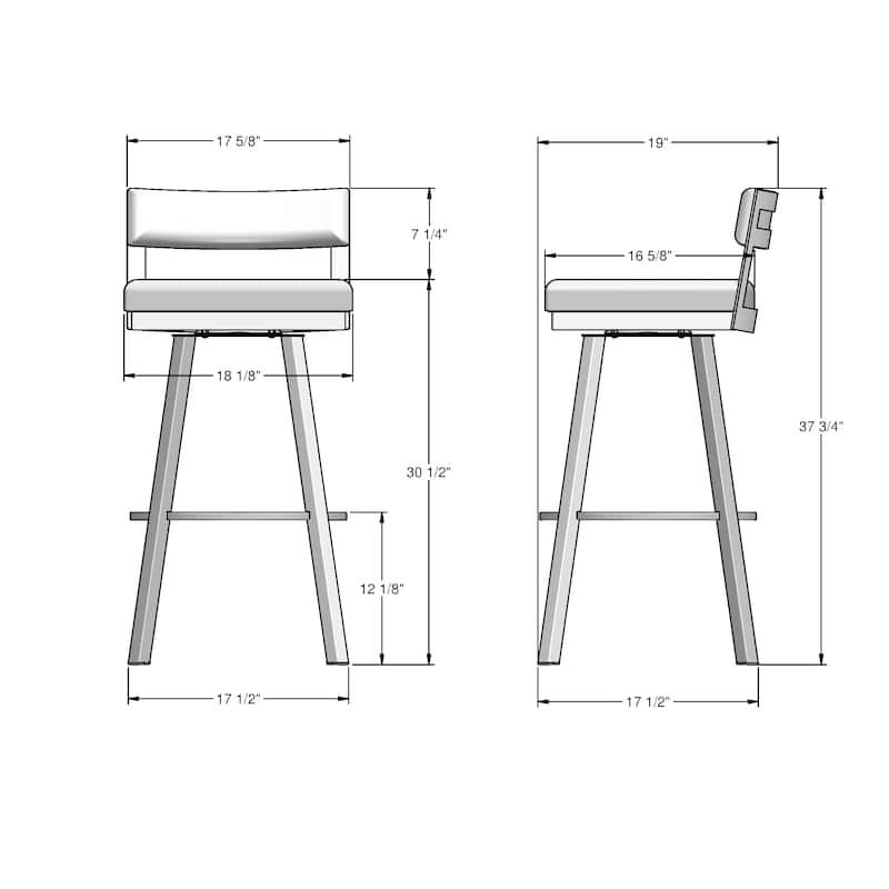 Amisco Travis Swivel Counter and Bar Stool
