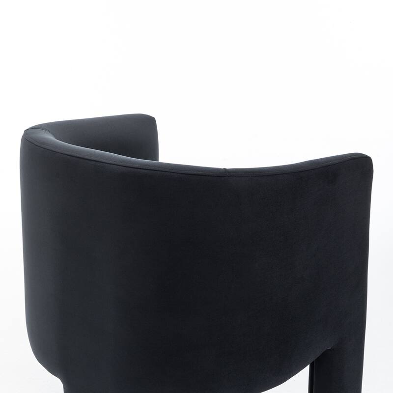 SEYNAR Modern Velvet Accent Chair, Upholstered Barrel Chair with Unique Solid Base for Living Room Soft Club Chair Set of 2