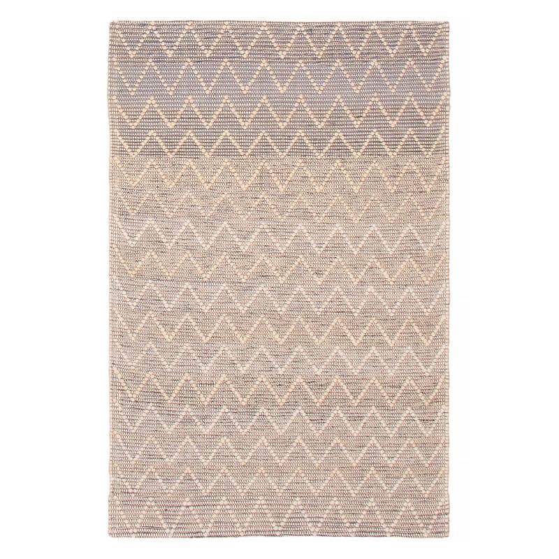 ECARPETGALLERY Braid weave Sienna Cream, Grey Wool Rug - 3'11 x 6'0 - Cream/ Dark Grey - 3'11 x 6'0