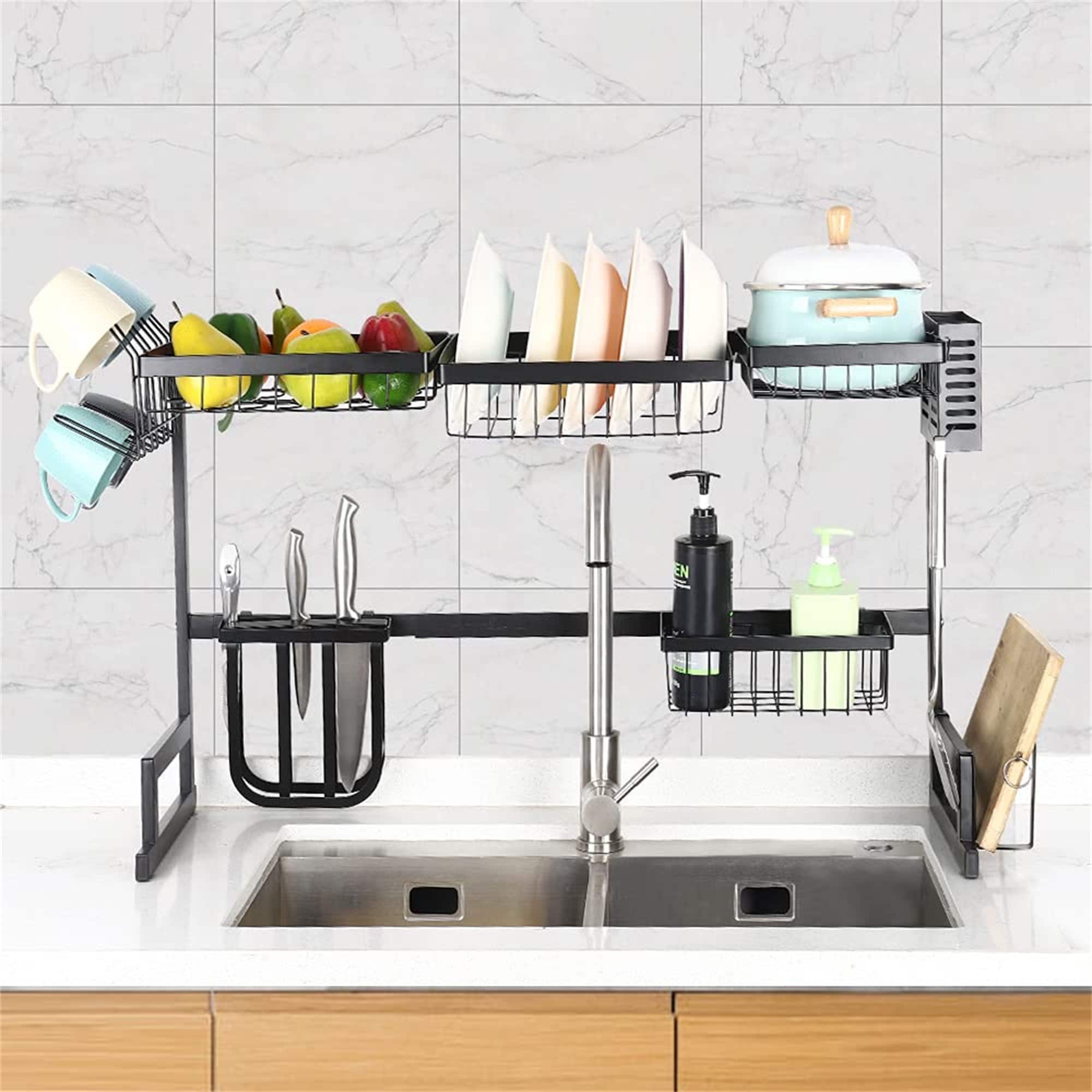 2 Tier Stainless Steel Dish Drying Rack for Kitchen Counter - On Sale - Bed  Bath & Beyond - 39426546