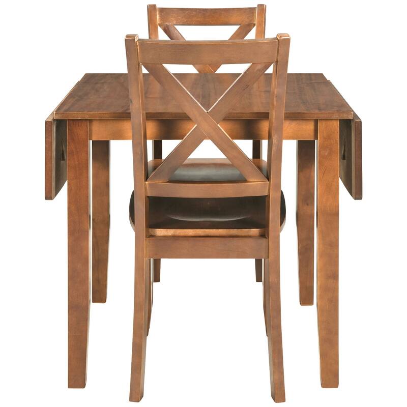 Wood Drop Leaf Breakfast Nook Dining Set (Set of 3)