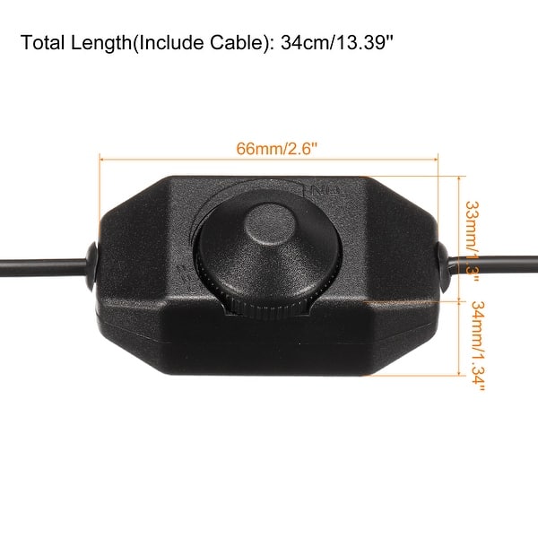 5V USB PWM Rotary Inline Dimmer Switch for LED Strips Lights Black