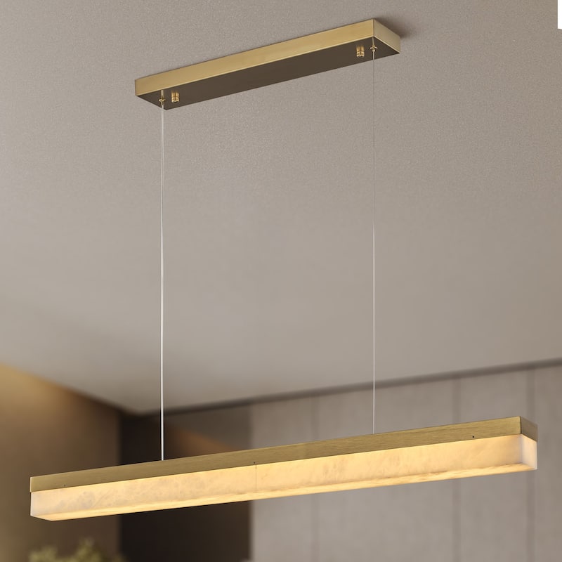 KAYLA Alabaster Pendant Light 1200 - 1800 Matte Black/Gold - 47.2in - Gold