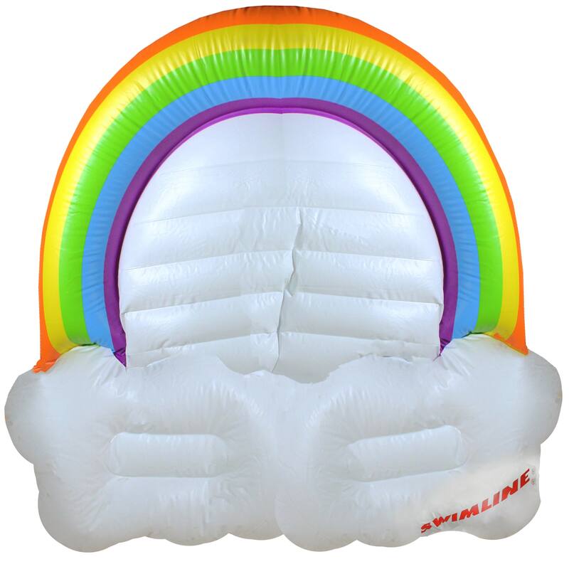 Inflatable Rainbow and Clouds Swimming Pool Float Island 68-Inch - 68"