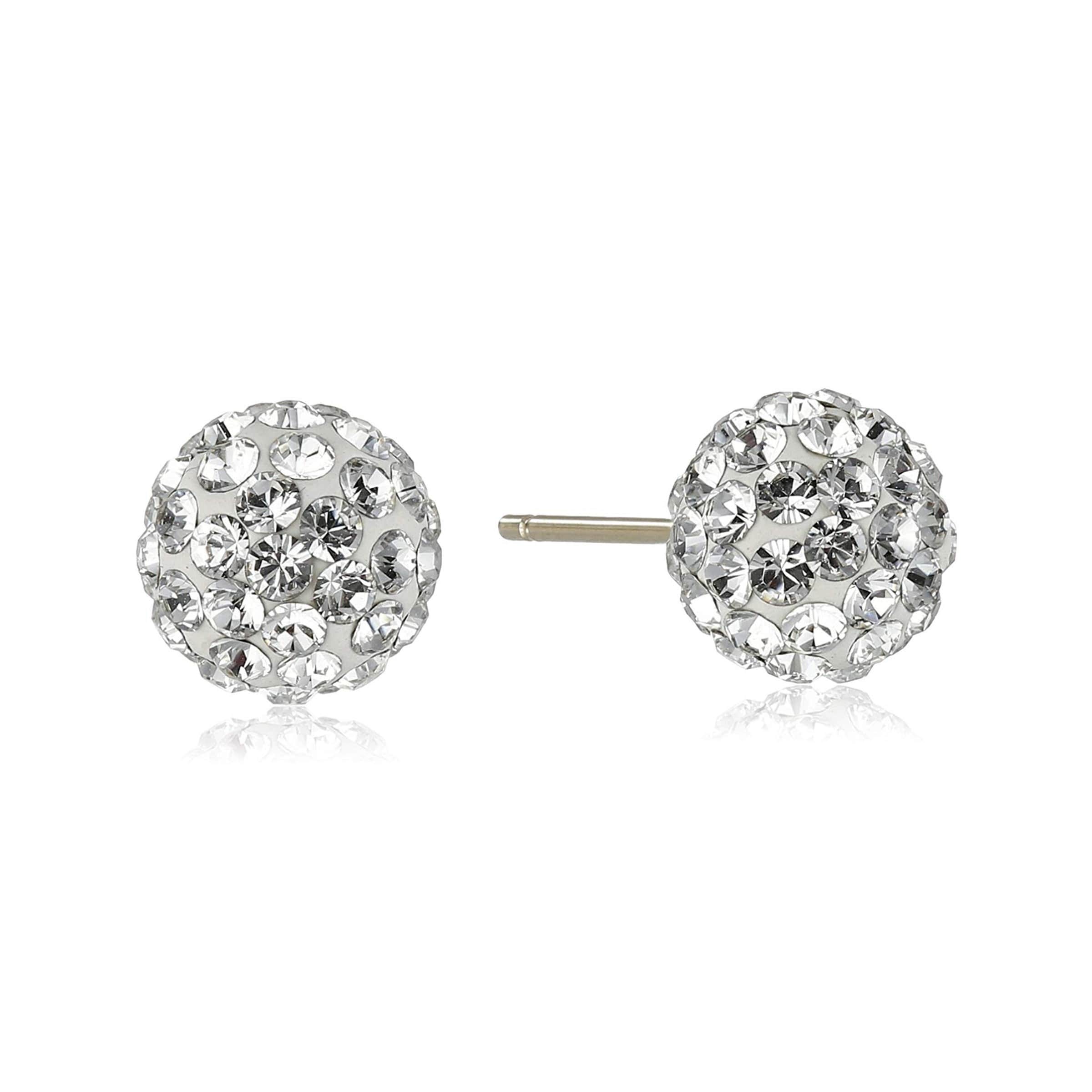 Crystaluxe Ball Stud Earrings With Swarovski Crystals In 14k Gold Crystaluxe Ball Stud Earrings With Swarovski Crystals In 14k Gold