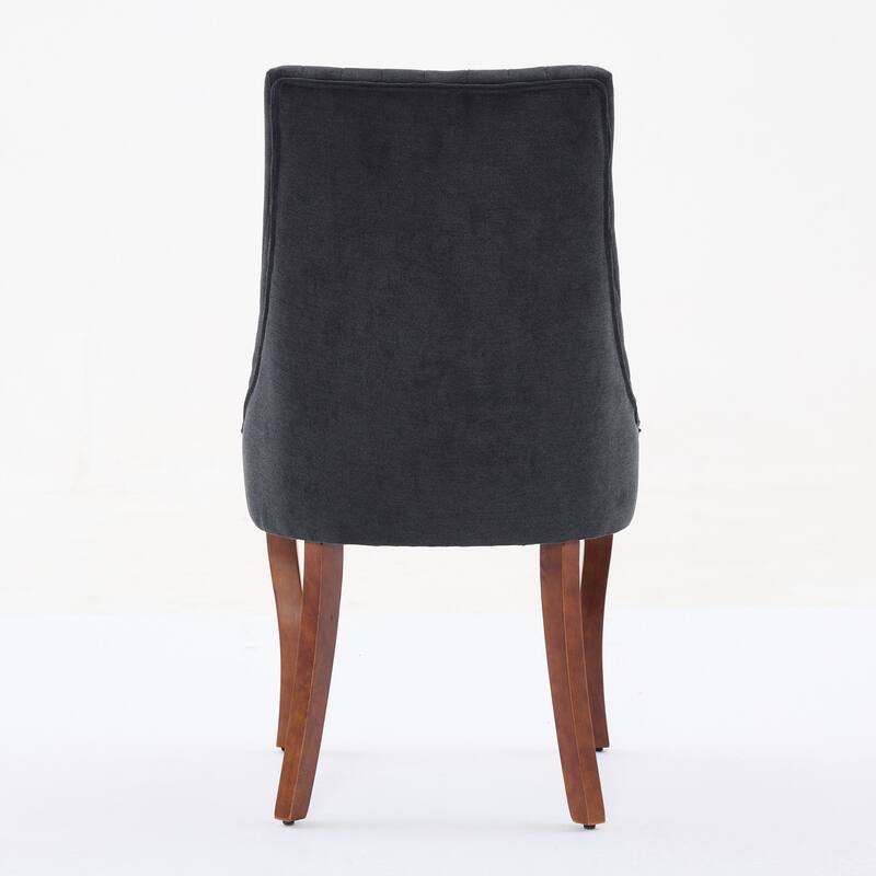 Rayon Cloth Flocking Linen Dining Chairs Channel Kitchen Dinner Chair Comfy Fabric Upholstered Accent Chair