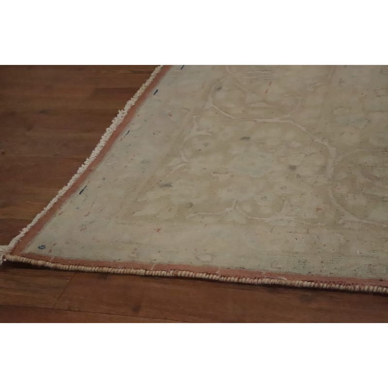 Hand Knotted Oriental 100% Wool Carpet Traditional Floral Pink Kerman Area Rug - 12' 8'' X 9' 8''