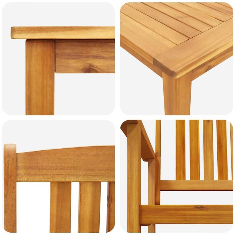 vidaXL Garden Dining Set 3 pcs Brown Solid Acacia wood - 43.3 x 21.7 x 29.5