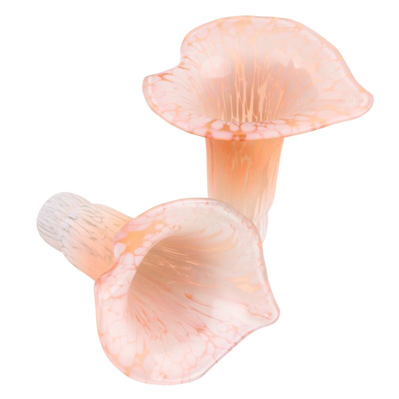 20-inch Antique Brass and Hand Blown Glass 5 Calla Lily Uplight Accent Lamp - 15" x 14" x 20"