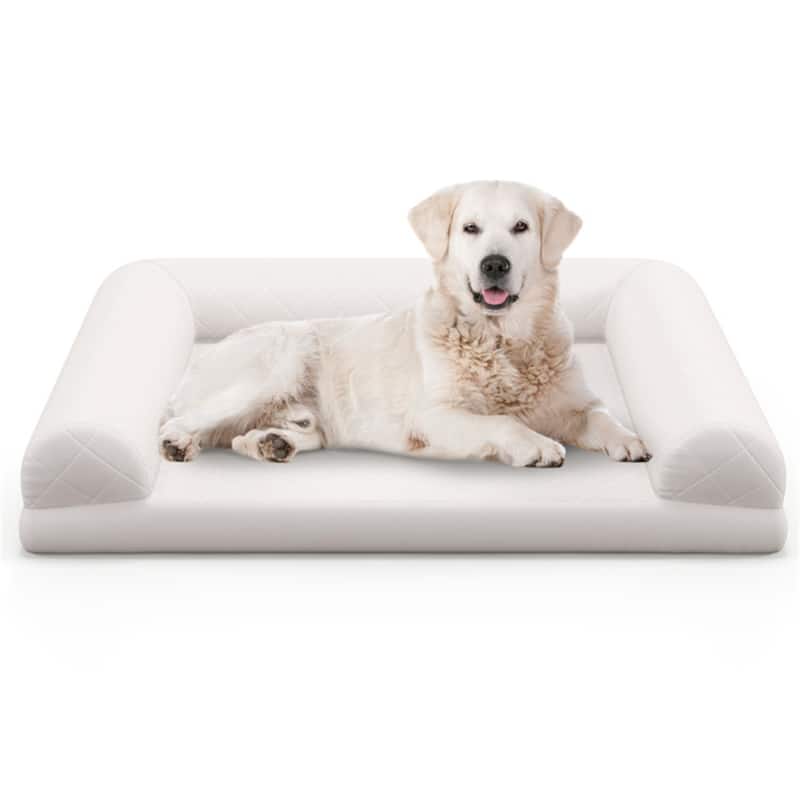 36-Inch Orthopedic Dog Bed with Egg-Crate Foam, 3-Sided Bolster, Removable Washable Cover - 36" x 27" x 7"