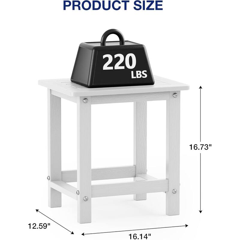 WINSOON HIPS All Weather Outside Table Adirondack Side Table