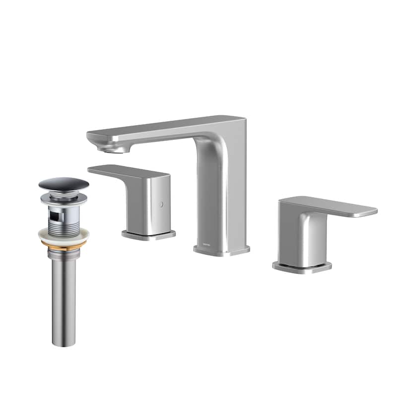 Karran Venda KBF514 2-Handle Three Hole Widespread Bathroom Faucet with Matching Pop-up Drain