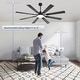 preview thumbnail 90 of 93, 48"/52"/60"/72" Modern Black LED Ceiling Fan with Light Remote (3/5/6/8/12 Reversible Blades)