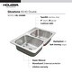 preview thumbnail 5 of 6, Houzer Glowtone 33" Stainless Steel Topmount 3-hole 60/40 Double Bowl Kitchen Sink with Strainers & Grids - 33" x 22"