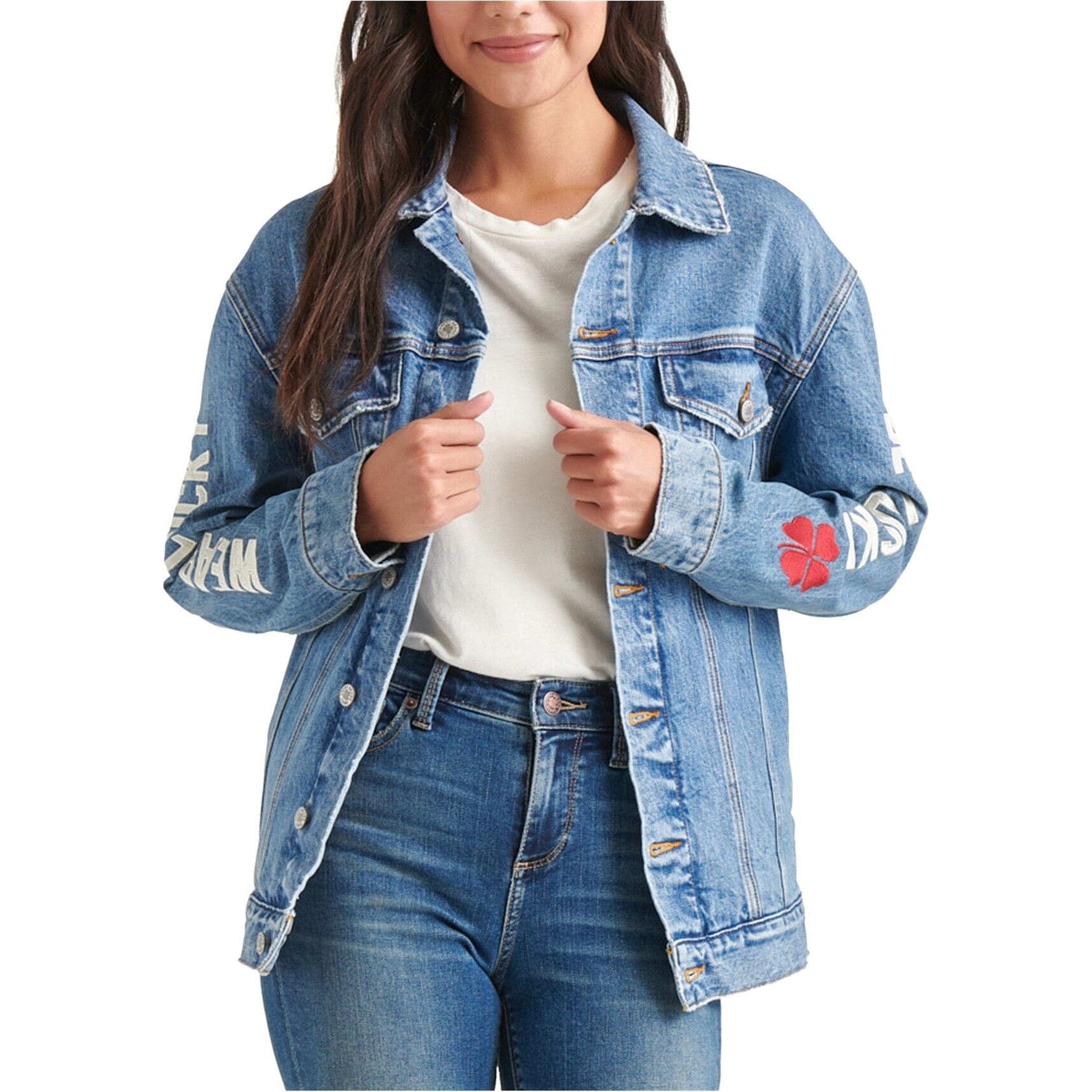 Shop Lucky Brand Womens Wear Lucky Be Lucky Jean Jacket Blue