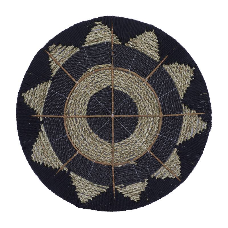 Cotton Fabric Plate Handmade Woven Home Wall Decor - Set of 3 Black or White - Roche River Decor