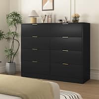 8 Drawers Dresser Chest of Drawer for Bedroom, Black Dressers Organizer Rustic Wardrobe Armoire Closet - Bed Bath & Beyond