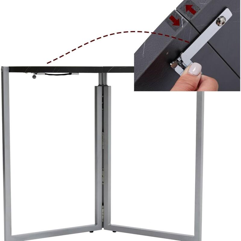 Black Carrera Foldable Round Trifold Table 43" Modern Multi-Use Design