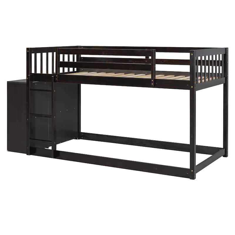 Twin Over Twin Bunk Bed with Storage Drawers and Shelves - Perfect for Sleepovers