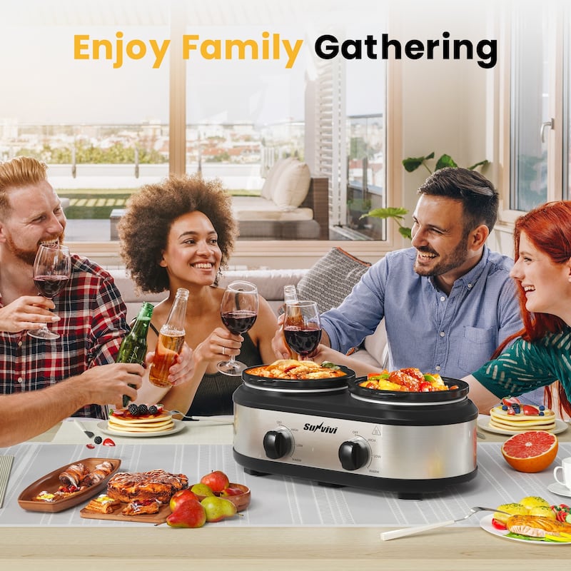 Sunvivi Slow Cooker, Buffet Server and Food Warmer