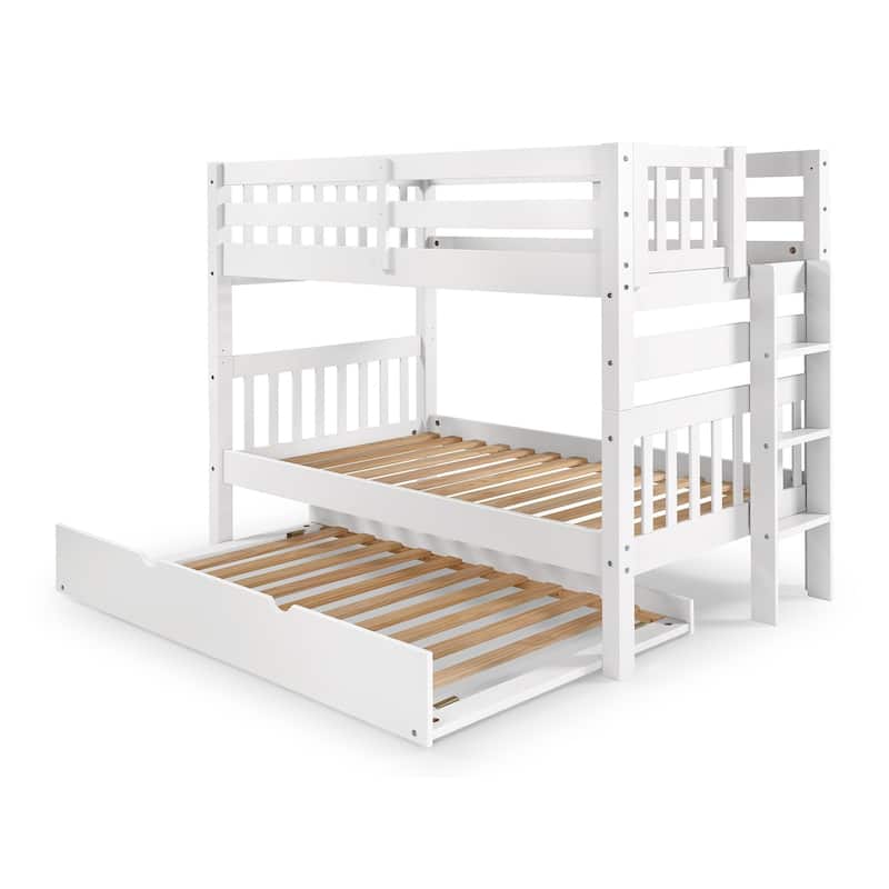 Taylor & Olive Trillium Twin over Twin Bunk Bed with Ladder, Trundle