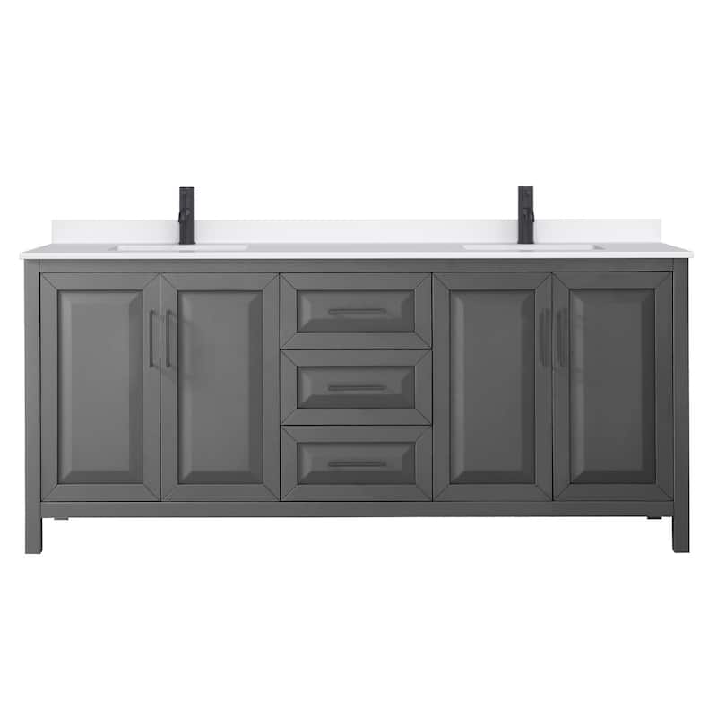 Daria 80-inch Double Vanity, Single Hole Quartz Top