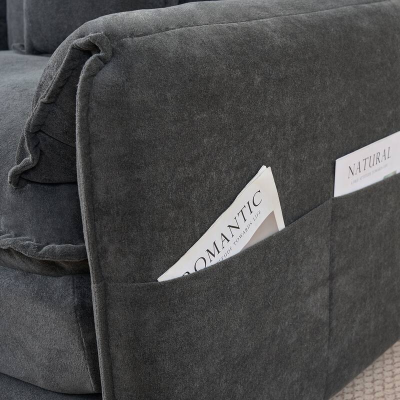 Oversized Chenille 2-Seater Cloud Couch, Deep Seat Loveseat for Living Room, Bedroom & Office