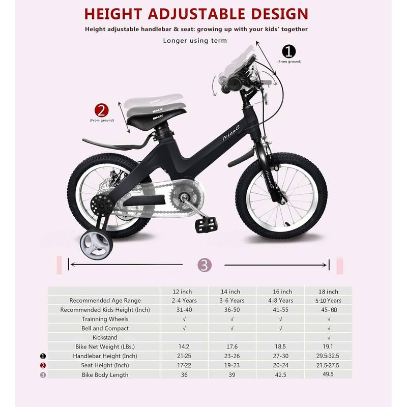 Training Wheel Bike, Kids Bike Boys Girls, BMX Mountain with Dual Disc Brake 12-14-16-18 inch