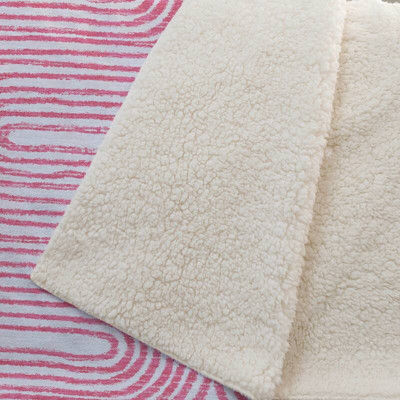 Premium Machine Washable Contemporary Sherpa Throw Blanket