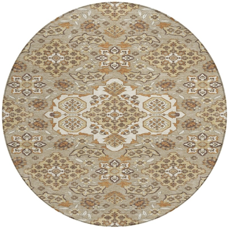HomeRoots Medallion Traditional Rectangle Outdoor Rug