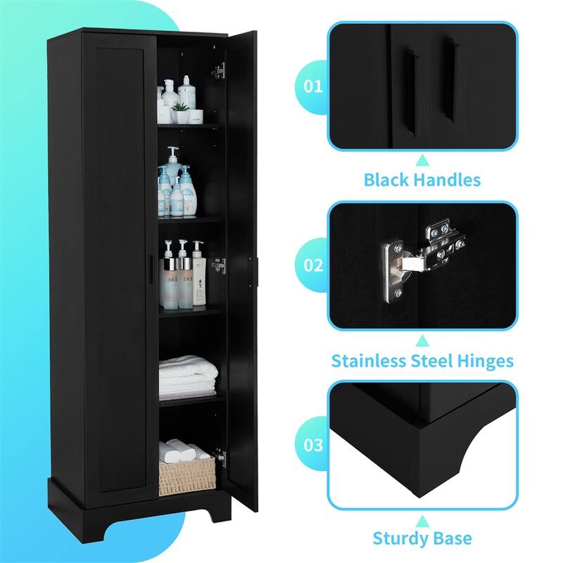 Storage Cabinet with Two Doors for Bathroom,Office,Adjustable Shelf