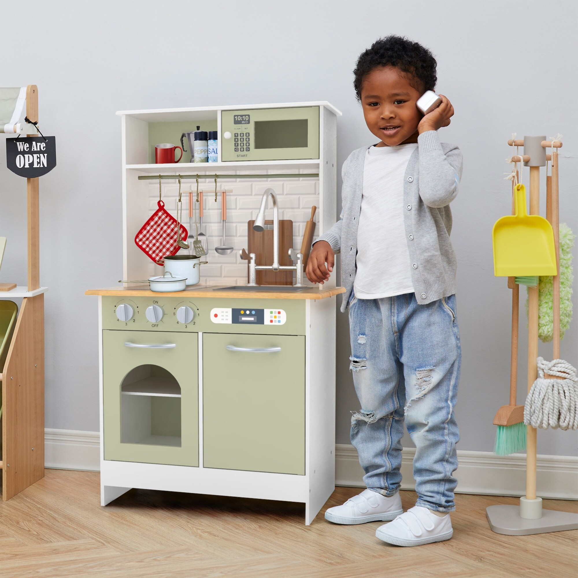 Teamson Kids - Versailles Petite Classic Play Kitchen, White - Teamson