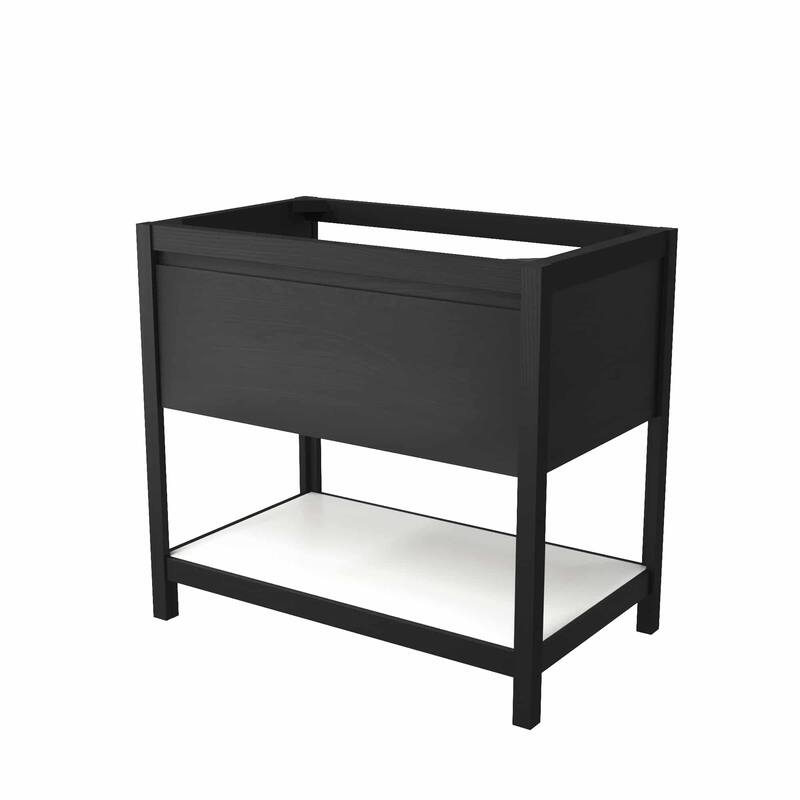 Native Trails VNO36 Solace 36" Single Free Standing Vanity Cabinet - Midnight / Pearl Shelf