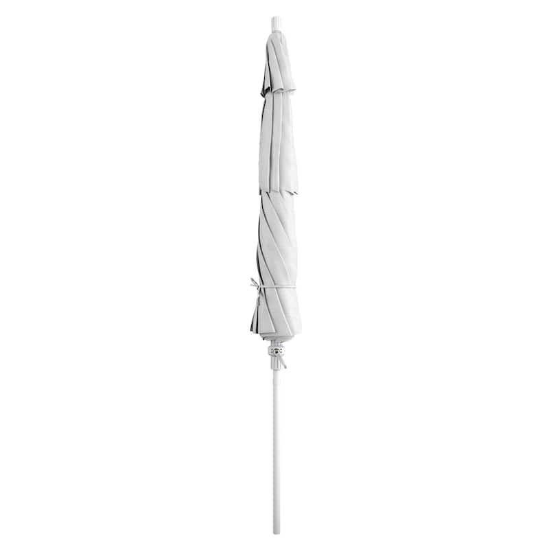 California Umbrella 11' Golden State Series Patio Umbrella White Aluminum Frame Crank Lift Collar Tilt Olefin Royal Blue Fabric