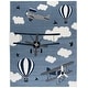 preview thumbnail 16 of 18, SAFAVIEH Carousel Kids Rudolfina Airplane Rug 8' x 10' - Blue/Ivory