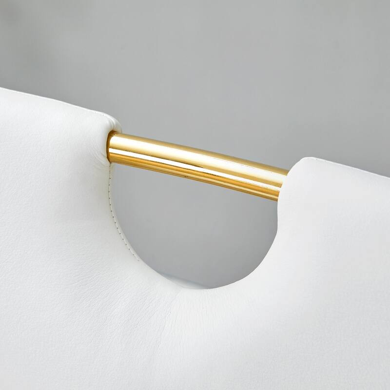 PU Dining Chair Set, Uniquely Designed Black Dining Chairs, Pu Material, Paired With Gold Metal Chair Legs (Set Of 4)