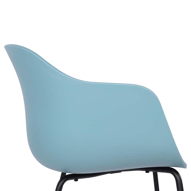 Furnish Theory Curve-K ML Indoor/Outdoor Dining Armchairs Arm Chairs w Polypropylene Shell & Powder-Coated Steel Legs (Set of 2)